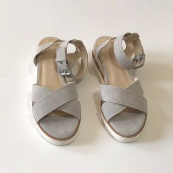 Marc Fisher Jovana Suede Leather Cross Strap Wedge - Picture 2 of 8